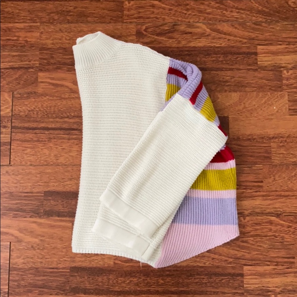 SHEIN Pastel Striped Turtleneck Sweater